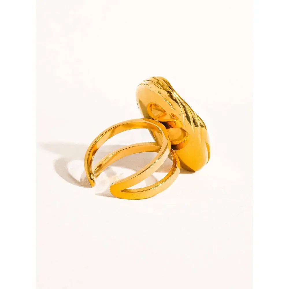 Cameron 18K Gold Non-Tarnish Classic Pearl Round Ring